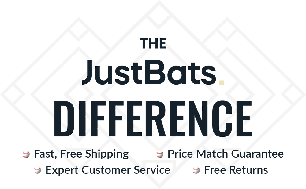 The JustBats.com Difference: Fast free shipping, Price match guarantee, Expert customer service, Free returns.