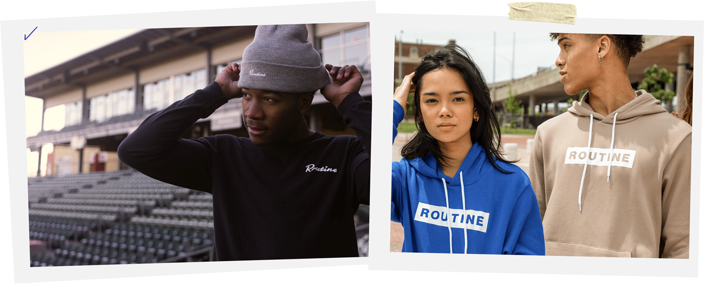 People wearing routine apparel