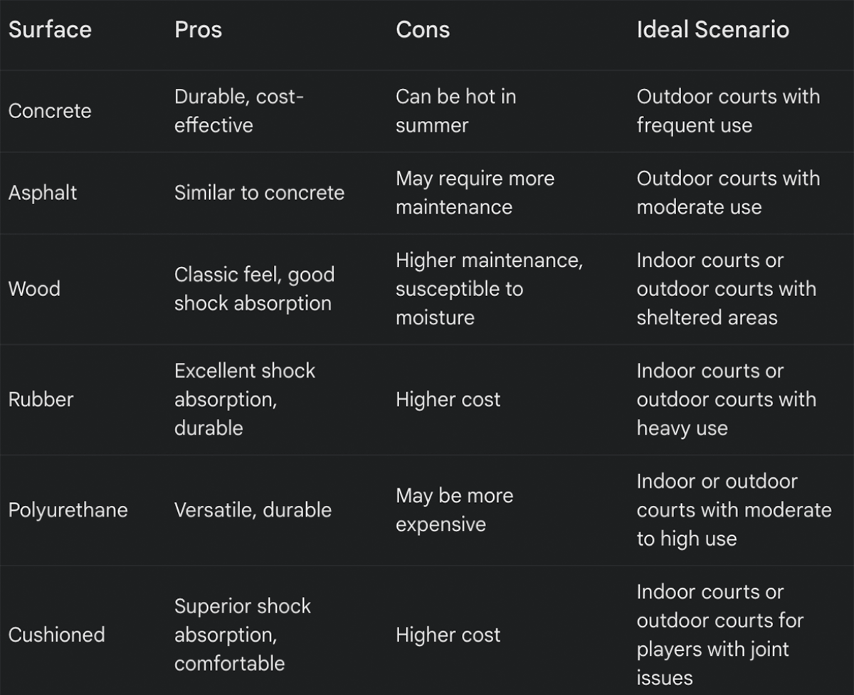 Pickleball Court Surface Materials Pros, Cons, and Costs JustPaddles