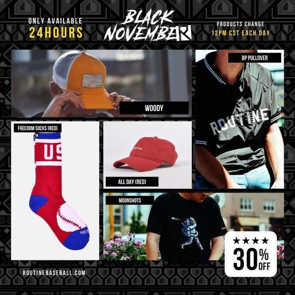 routine baseball black november sale day 2