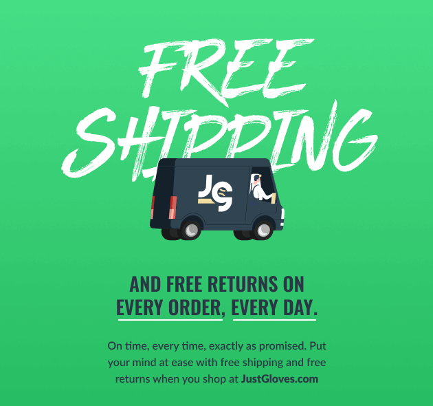 Free Shipping Both Ways With JustGloves