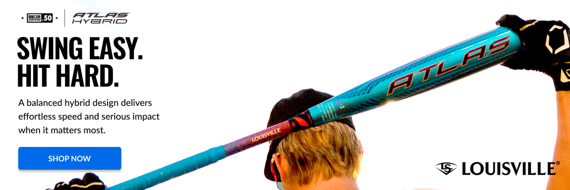 Louisville Slugger Atlas Hybrid baseball bat. Swing easy, hit hard. Shop Now.