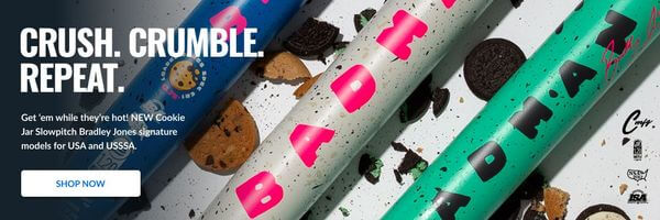 CRUSH. CRUMBLE. REPEAT. NEW Cookie Jar Slowpitch Bradley Jones signature models for USA and USSSA. Shop Now.