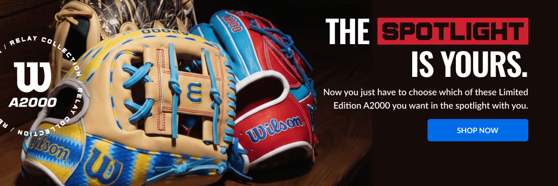 Wilson A2000 Relay Collection baseball gloves. The Spotlight Is Yours. Shop Now.