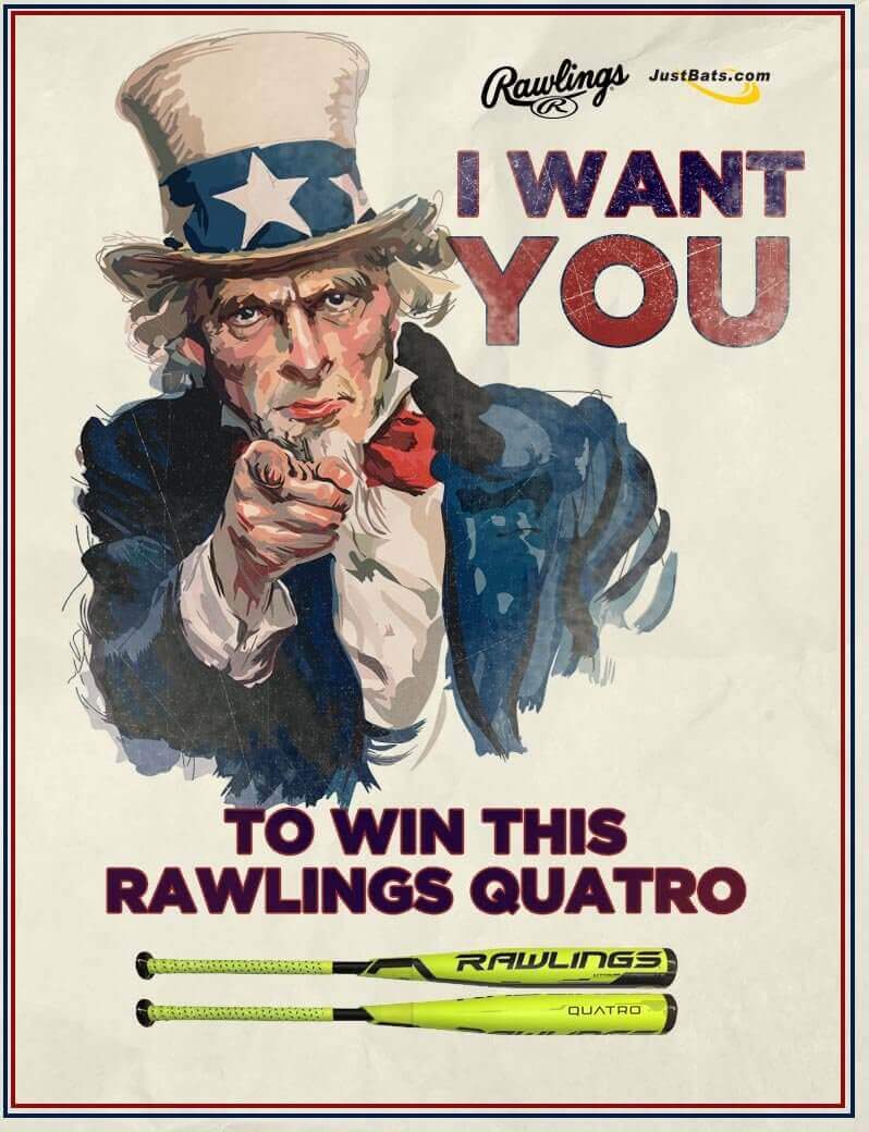 JustBats Rawlings Quatro Giveaway Contest