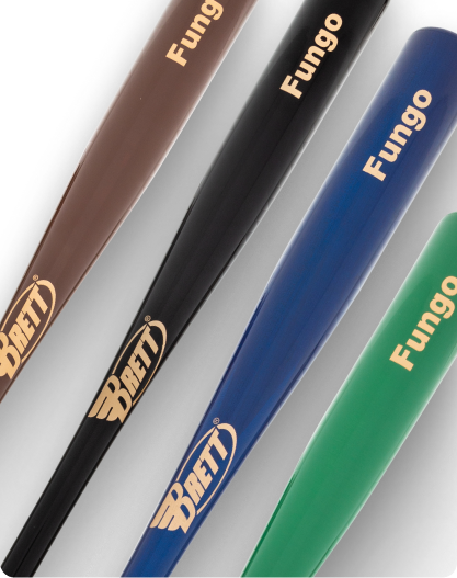 Fungo bats in several different colors