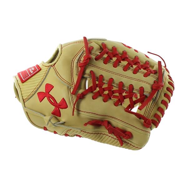 Under Armour Genuine Pro 11.75" Baseball Glove: UAFGGP-1175MT Cream | Red: Image #317500
