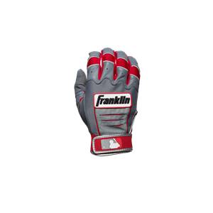 Franklin CFX Pro Batting Gloves: Gray | Red: Image #363773