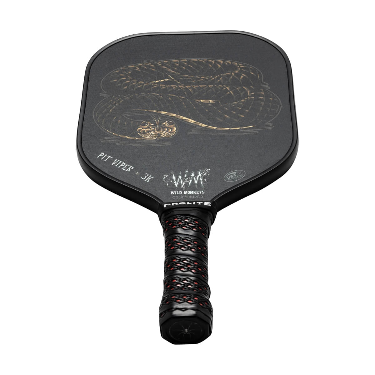 Wild Monkeys Pit Viper 3K Carbon Fiber Pickleball Paddle: Image #432112