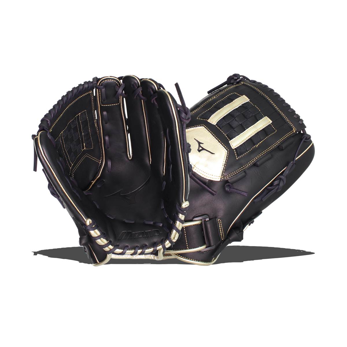 Mizuno MVP Prime SE 14'' Slow Pitch Softball Glove: GMVP1400PSES8  Black/Gold: Image #380319