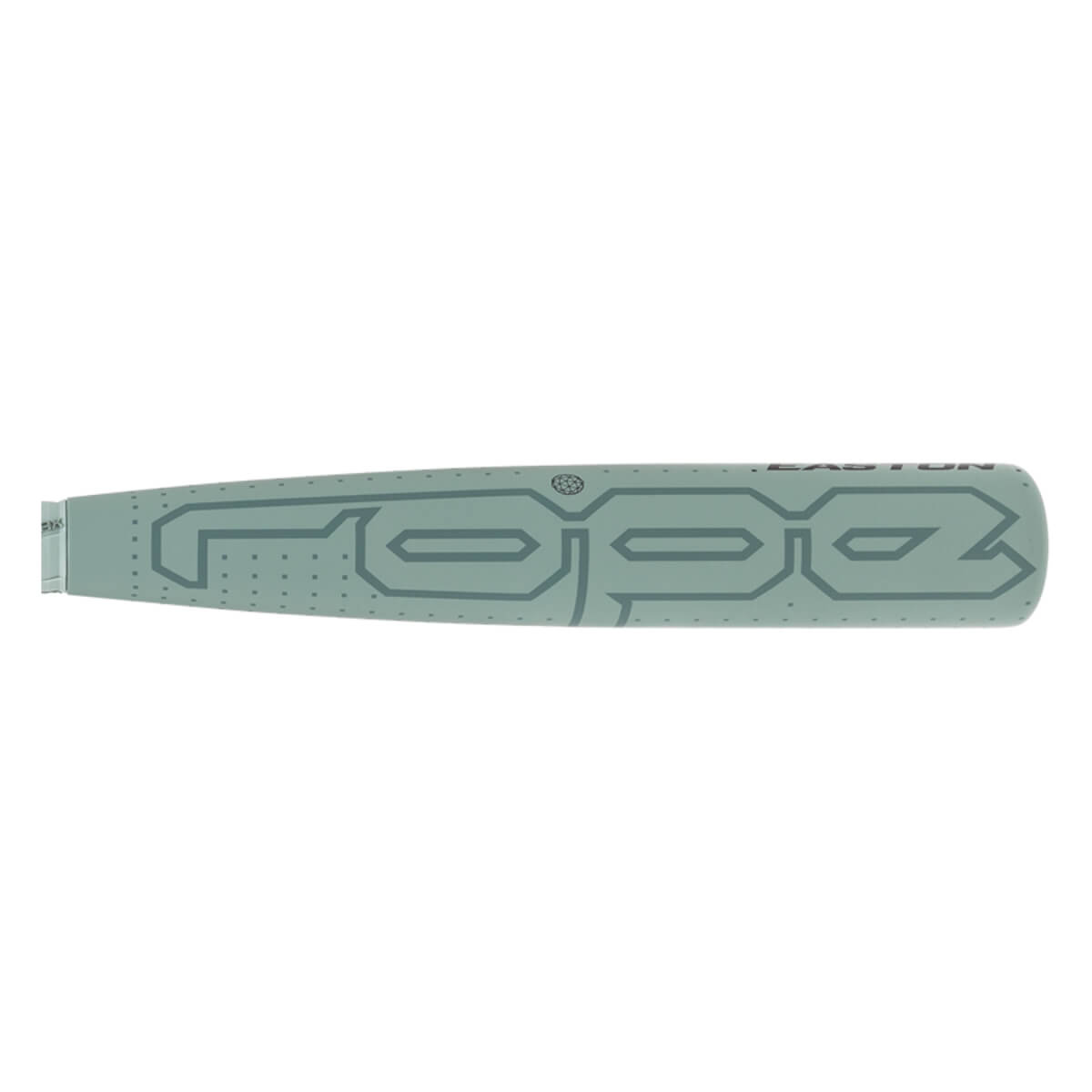 Side view of a sage green baseball bat with ROPE and EASTON in dark teal text, featuring dot patterns.
