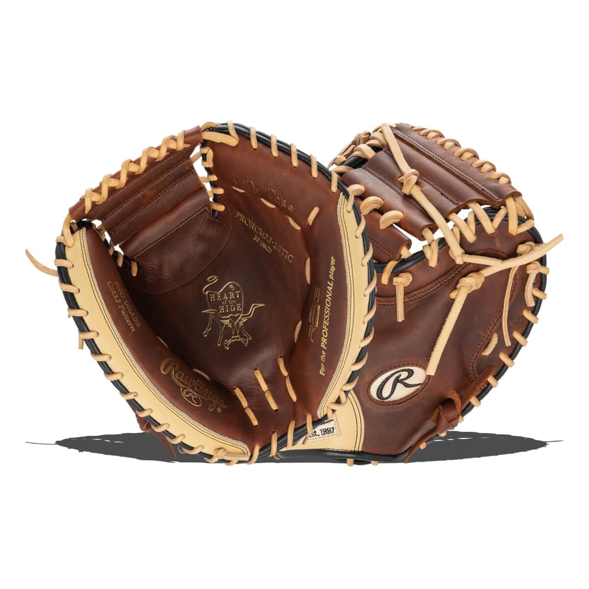 Rawlings Heart of the Hide R2G 33" Baseball Catcher's Mitt: PRORCM33-23TIC: Image #423383