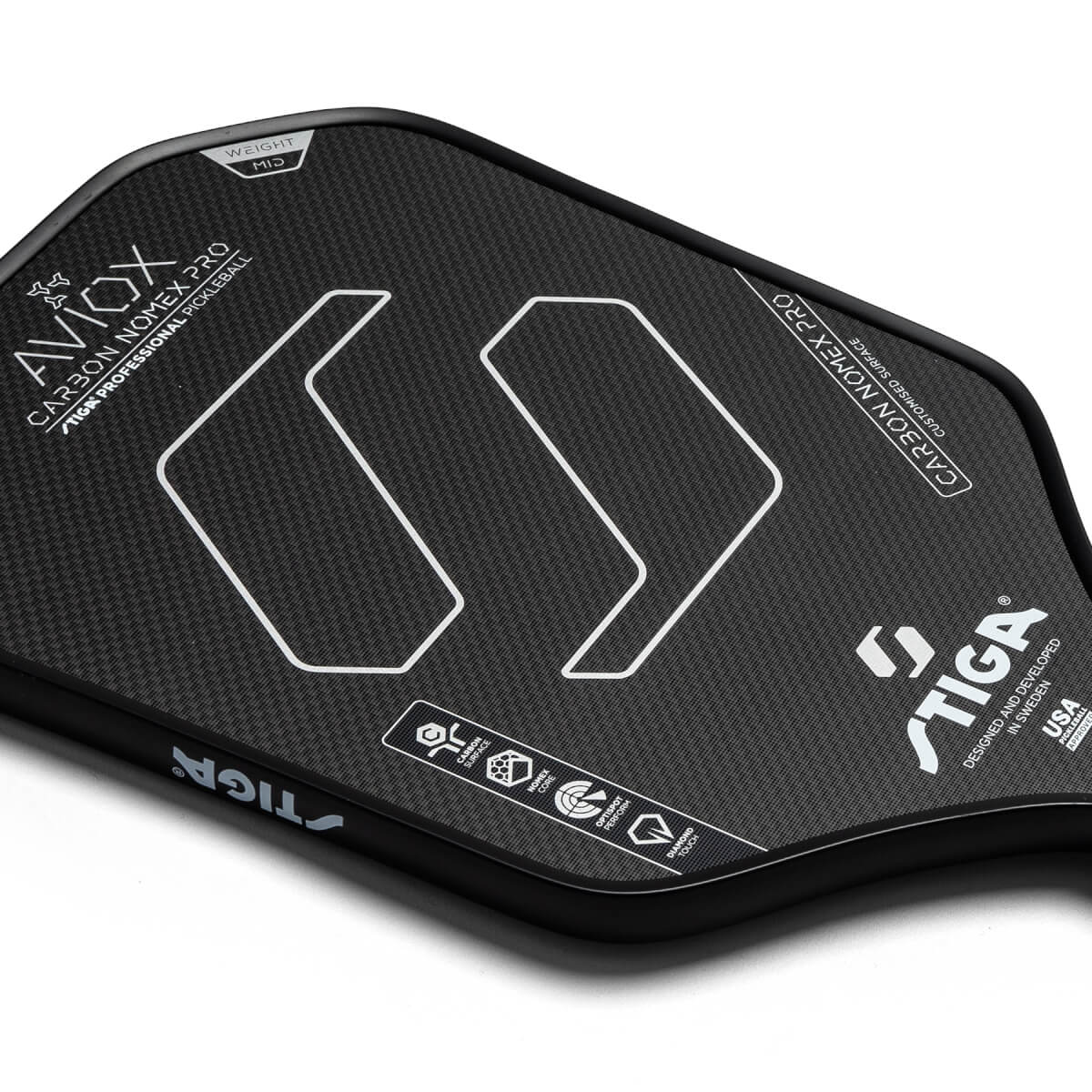 STIGA Aviox Carbon Nomex Pro Middleweight Carbon Fiber Pickleball Paddle: Image #422790