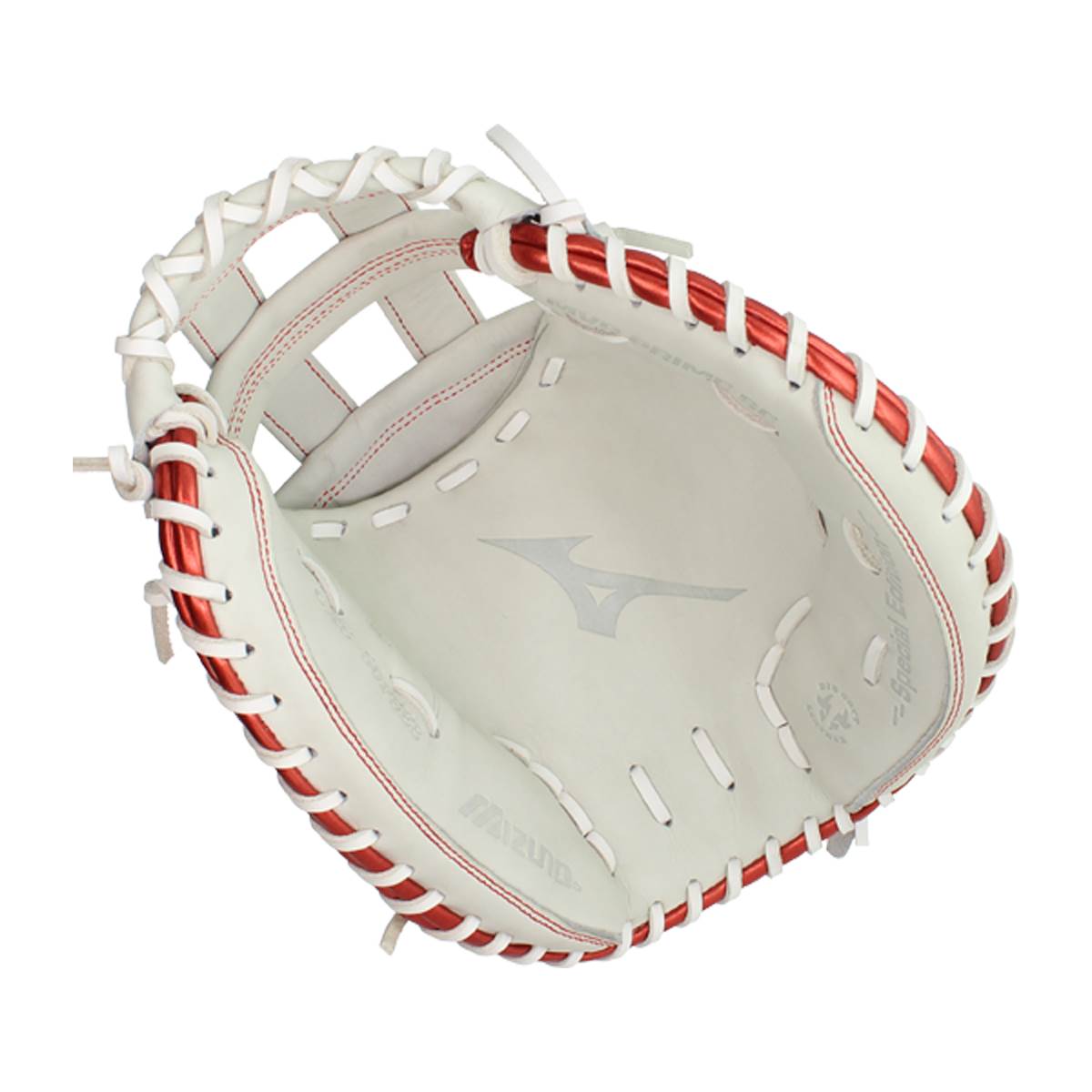 Mizuno MVP Prime SE 34'' Fastpitch Cather's Mitt: GXS50PSE8 White/Red: Image #380254