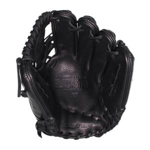 Front view of a black baseball glove with BLACKSTONE SERIES and EASTON visible.