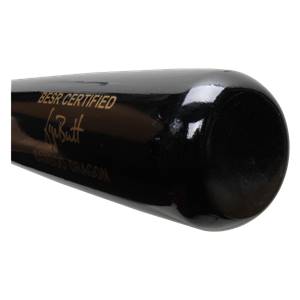 Close-up of the end of a black baseball bat with BESR CERTIFIED and BAMBOO DRAGON text.