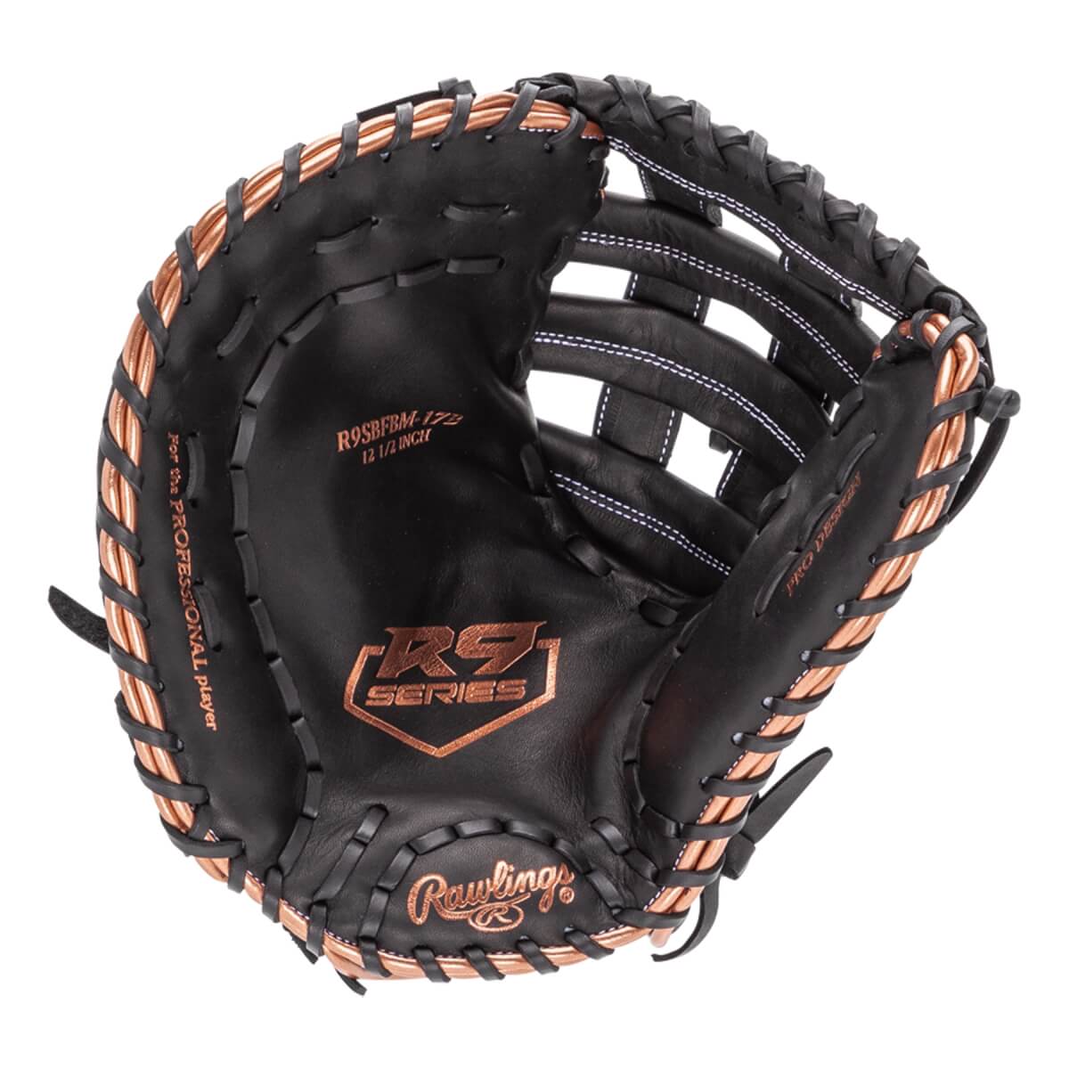 Rawlings R9 12.5" Fastpitch Softball First Base Mitt: RR9SBFBM-17B: Image #447618