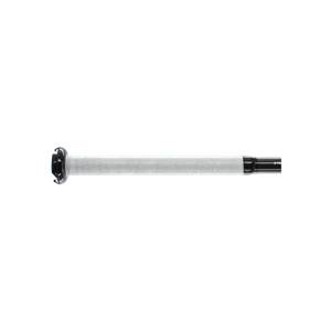 Side view of a white DeMarini CF9 Fastpitch Softball Bat with a textured grip and black end cap.