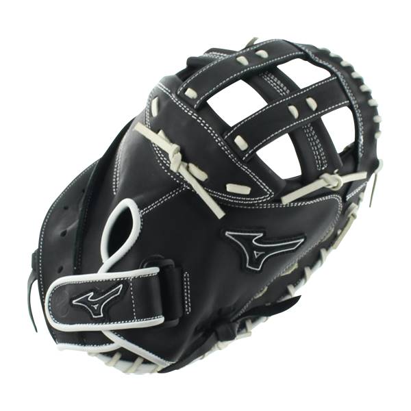 Mizuno MVP Prime SE 34" Fastpitch Softball Catcher's Mitt: GXS50PSE6 Black / Silver: Image #315492