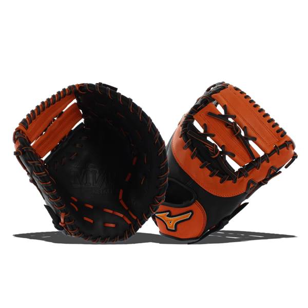 Mizuno MVP Prime SE First Base Mitt: GXF50PSE4- Black/Orange: Image #309234