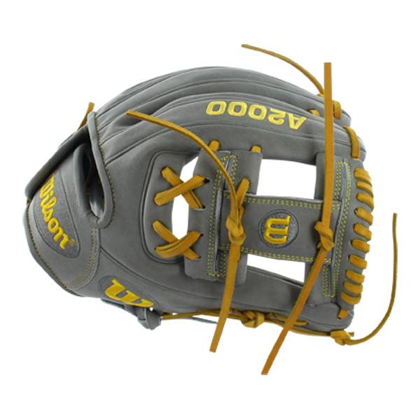 Wilson A2000 Series Custom Baseball Glove: A2000BBDP15GM Grey/Yellow: Image #309979