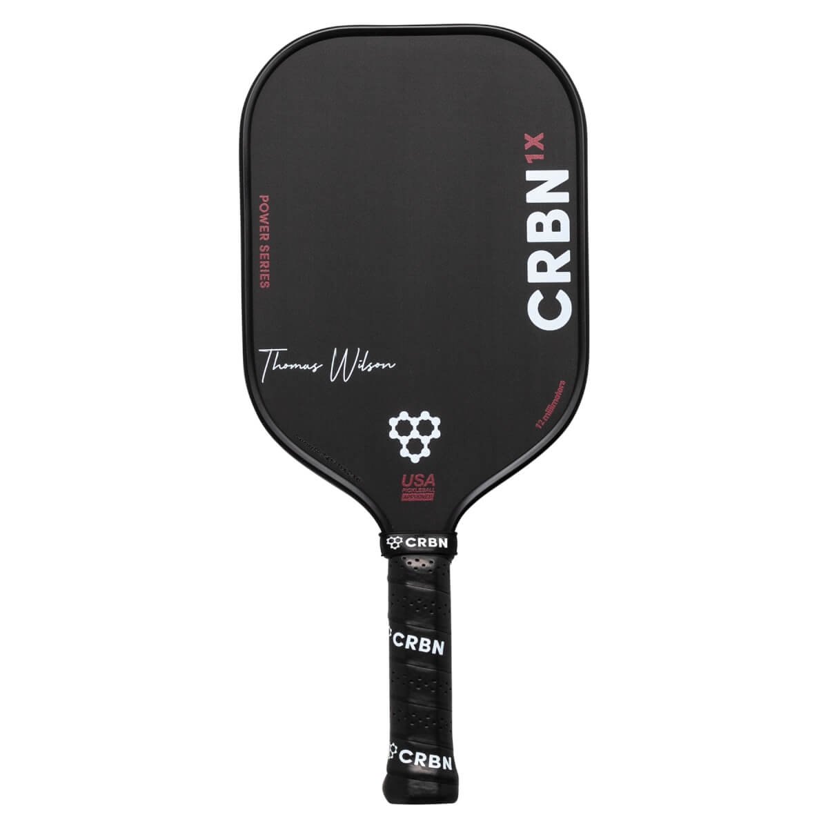 CRBN¹ X 12MM Thomas Wilson Signature Power Carbon Fiber Pickleball Paddle: Image #444888