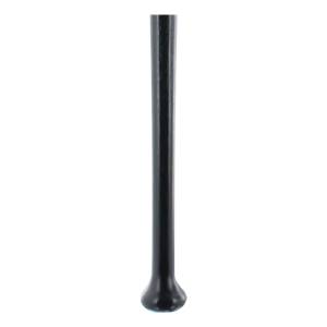 Side view of a black baseball bat with a smooth finish and rounded knob.