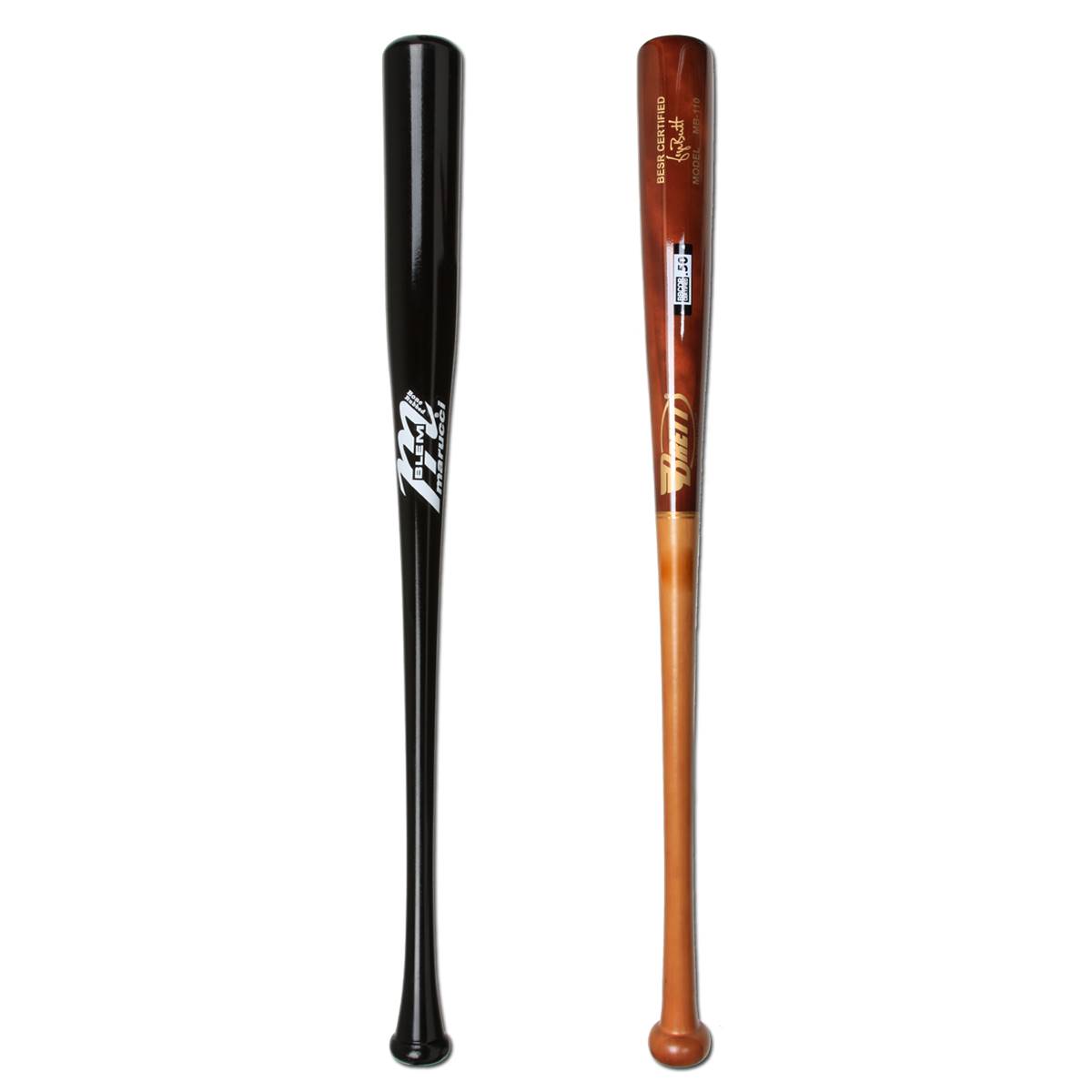 Bat Pack Marucci Maple Blem and Brett Bros. Maple/Bamboo Wood Baseball