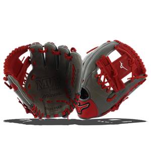 Mizuno MVP Prime SE Baseball Glove: GMVP1154PSE4- Smoke/Red: Image #308961