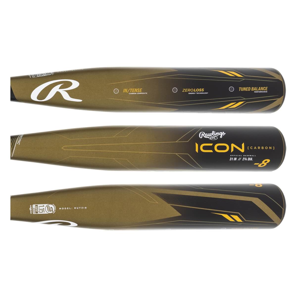 2023 Rawlings Icon -8 USSSA Baseball Bat: RUT3I8: Image #427778