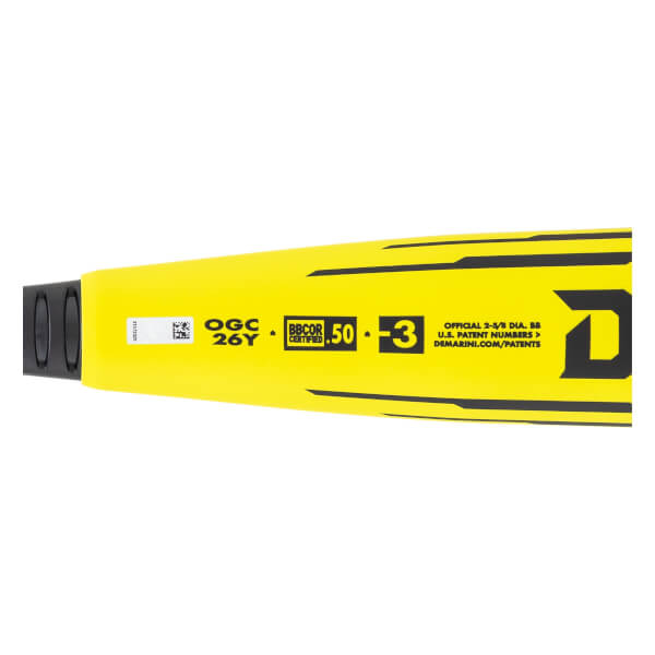 2026 DeMarini Omega Electric Yellow BBCOR Baseball Bat: WBD2635010: Image #461982