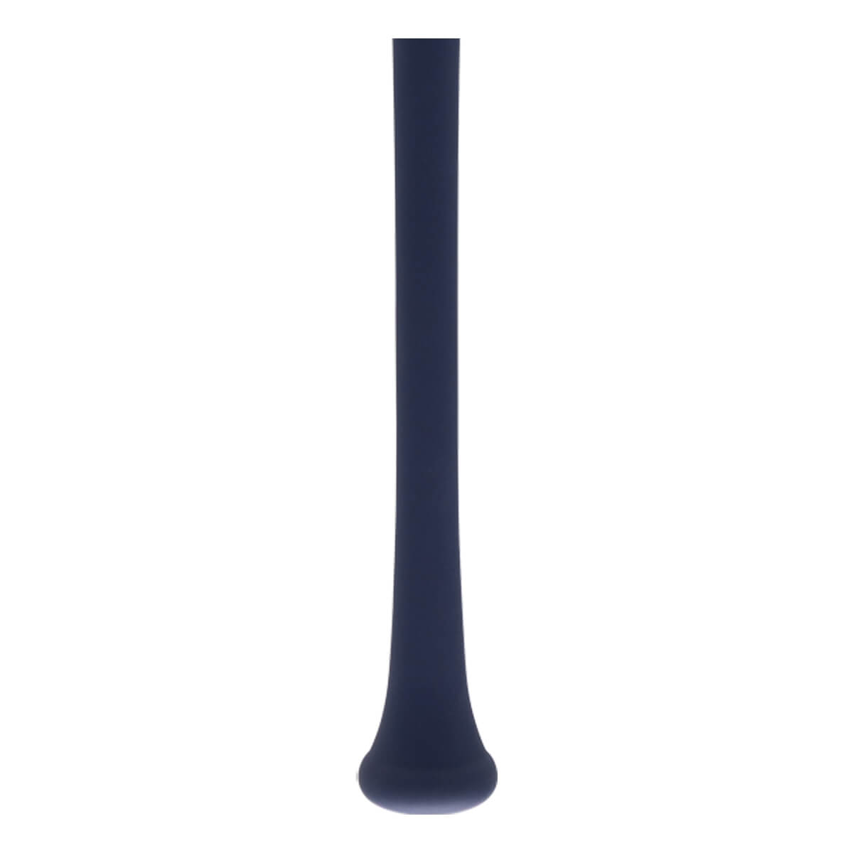 Full-length view of a blue baseball bat with a prominent knob, tapered handle, and smooth finish.