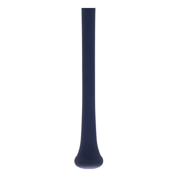 Full-length view of a blue baseball bat with a prominent knob, tapered handle, and smooth finish.
