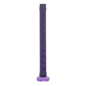 Close-up of a dark purple bat grip with a textured surface, a light purple knob, and KRYO text.