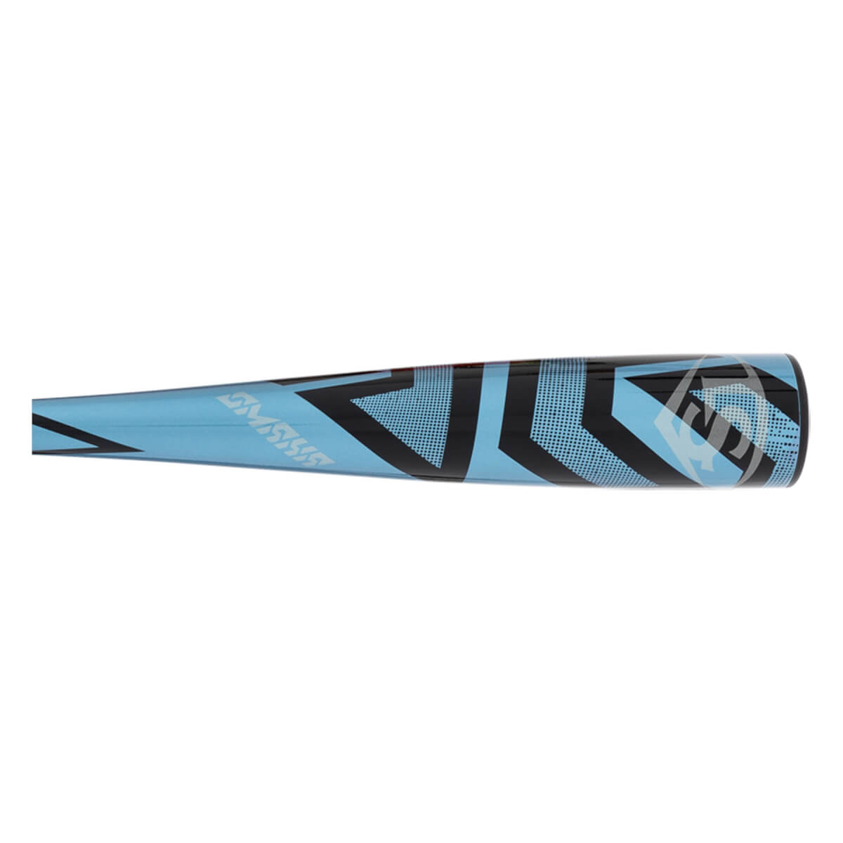 Close-up view of the barrel featuring a light blue finish with black geometric patterns and stylized "OMAHA" lettering across the side.