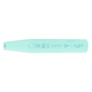 Side view of a light blue baseball bat barrel with ICON text, Rawlings logo, and USA Baseball stamp.