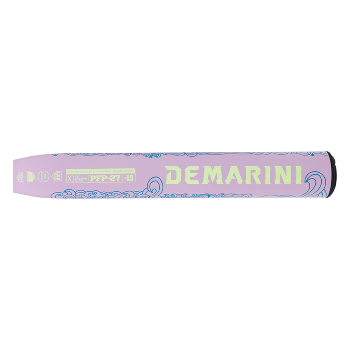 Side view of the DeMarini Zenith bat with "DEMARINI" logo and "PFP-27 -13" text.