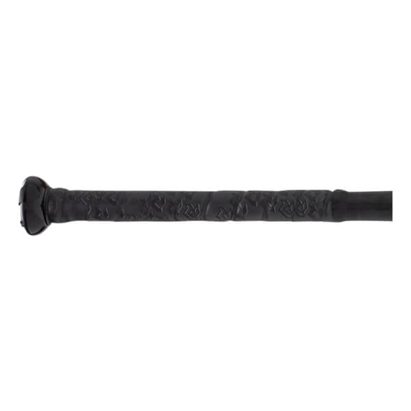 Side view of the 2027 DeMarini Zenith -13 fastpitch softball bat showing the black grip with embossed logo.