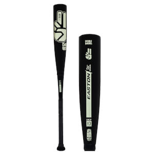Front view of a black Easton baseball bat with a peace sign logo, "The Dub" text, and "Darkside" text.