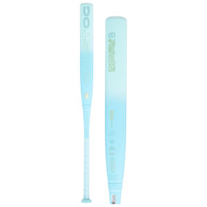Front view of a light blue baseball bat with "GHOST OC" and a ghost logo.