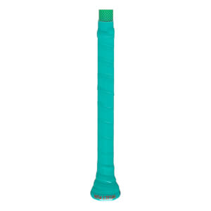 Bottom view of a teal grip with green checkered pattern at the top and "SELECT PUR" text.