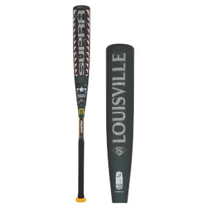 Front view of a Louisville Slugger baseball bat with "SUPRA" and a US Air Force star logo.