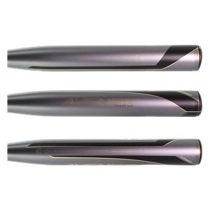 Side view of a grey softball bat with AVENGE and POWER GAP text and a black accent.