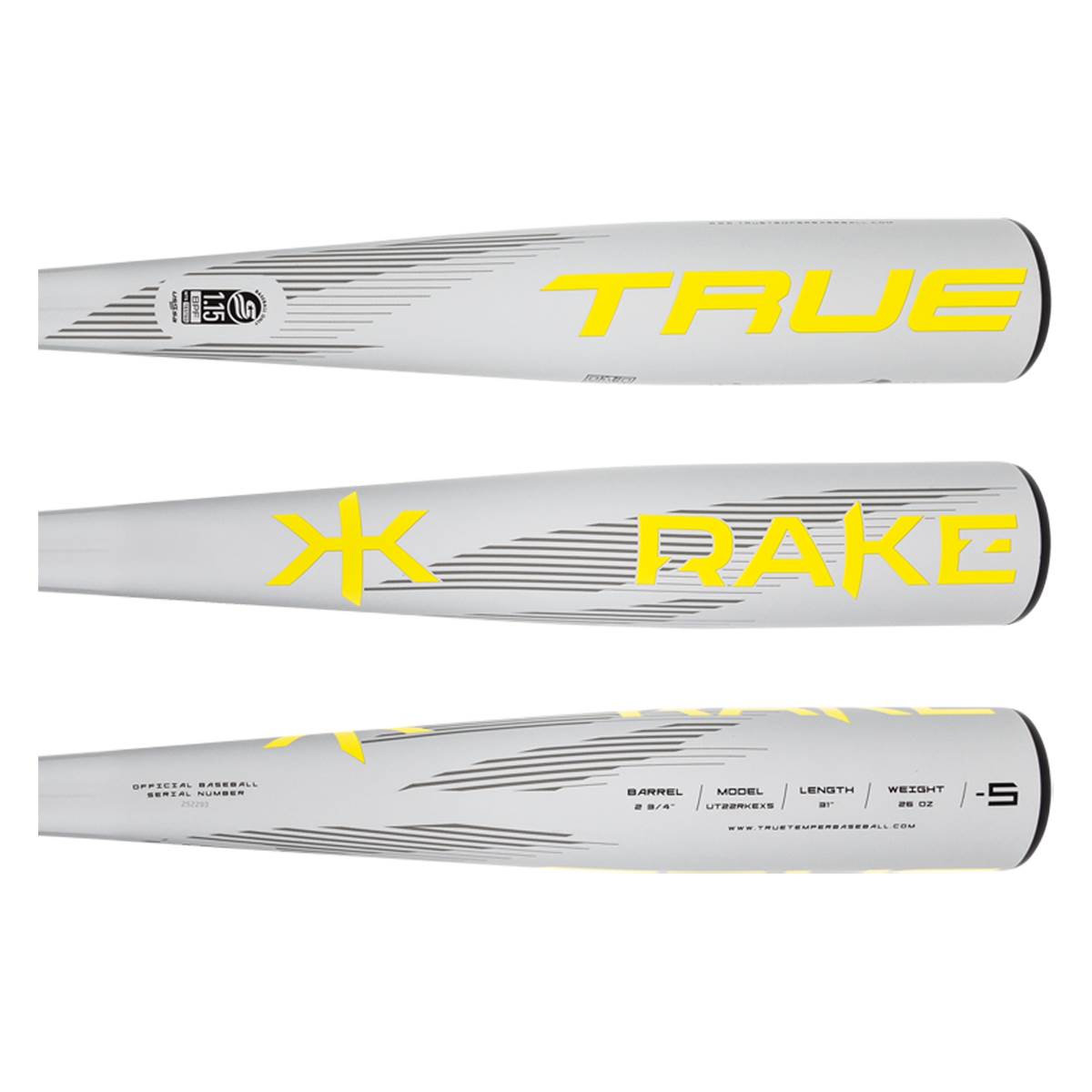TRUE TEMPER RAKE 5 23/4" USSSA Baseball Bat (UT22RKEX5)