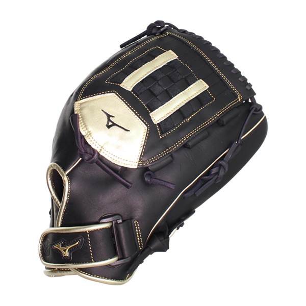 Mizuno MVP Prime SE 14'' Slow Pitch Softball Glove: GMVP1400PSES8  Black/Gold: Image #380314