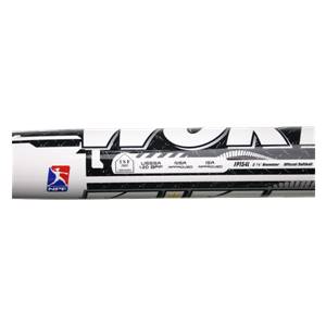 Side view of a white and black softball bat with TITAN logo, ISF, USSSA, NSA, ISA certifications, and FPT54L model number.