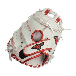 Mizuno MVP Prime SE 34'' Fastpitch Cather's Mitt: GXS50PSE8 White/Red: Image #380255