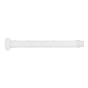 Side view of a white baseball bat with a knob, a wrapped grip, and a tapered barrel.