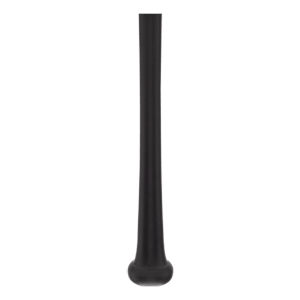 Side view of a black, cylindrical object with a rounded end.