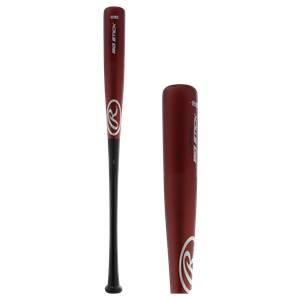 Side view of a maroon baseball bat with a black handle, Rawlings logo, and BIG STICK text.